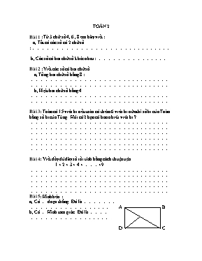 Đề luyện thi học sinh giỏi môn Toán Lớp 2